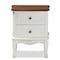 Baxton Studio Darlene White and Cherry Brown Finished Wood 2-Drawer Nightstand 165-10696 - alternate 2